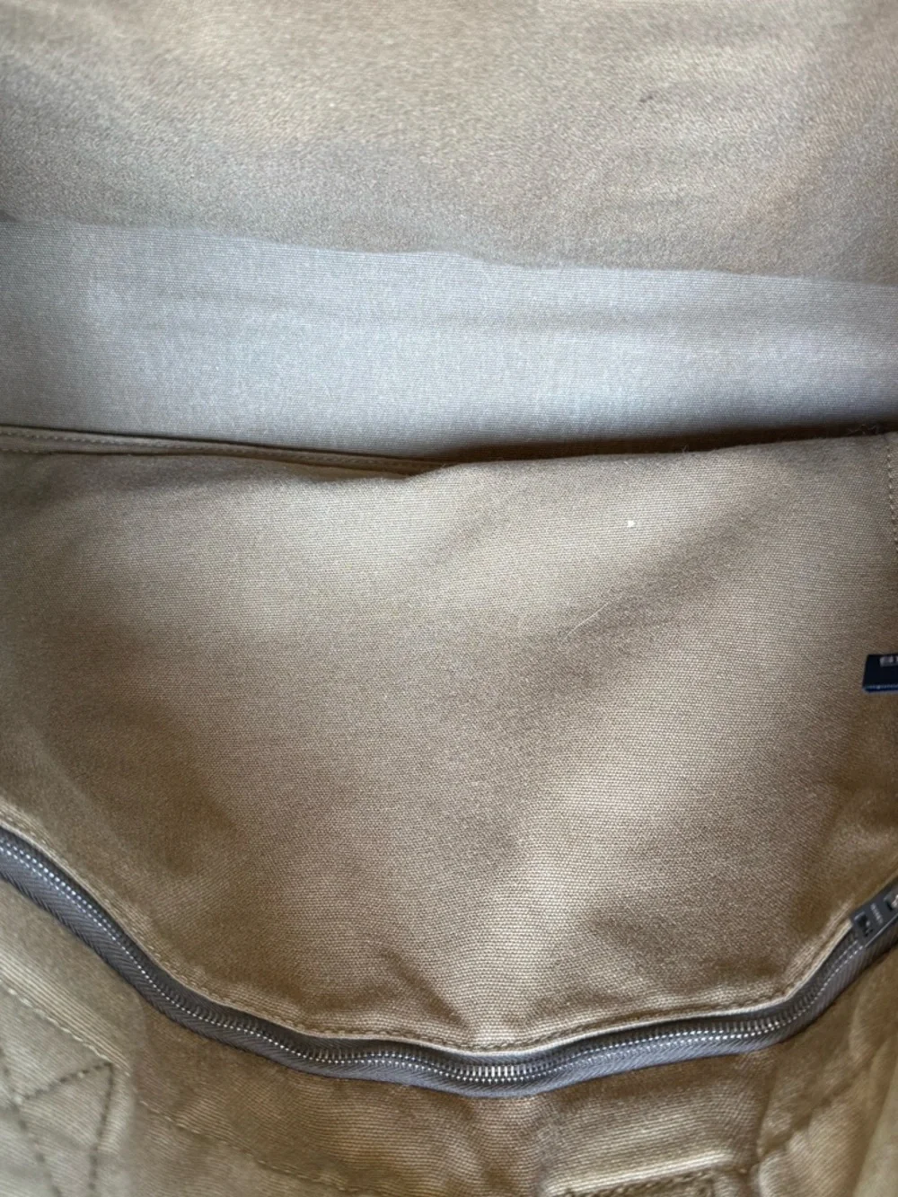 Hermes Olive Canvas tote with Navy Trim
